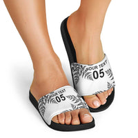 Custom New Zealand Football Slide Sandals Aotearoa Pride - Polynesian Pride