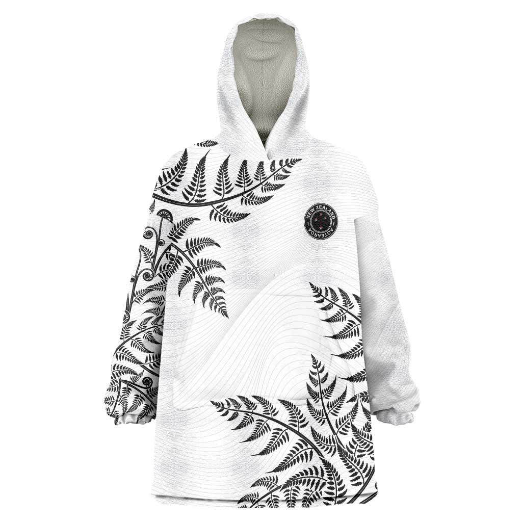 Custom New Zealand Football Wearable Blanket Hoodie Aotearoa Pride - Polynesian Pride