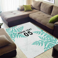 Custom New Zealand Football Area Rug Aotearoa Pride Aqua Version - Polynesian Pride