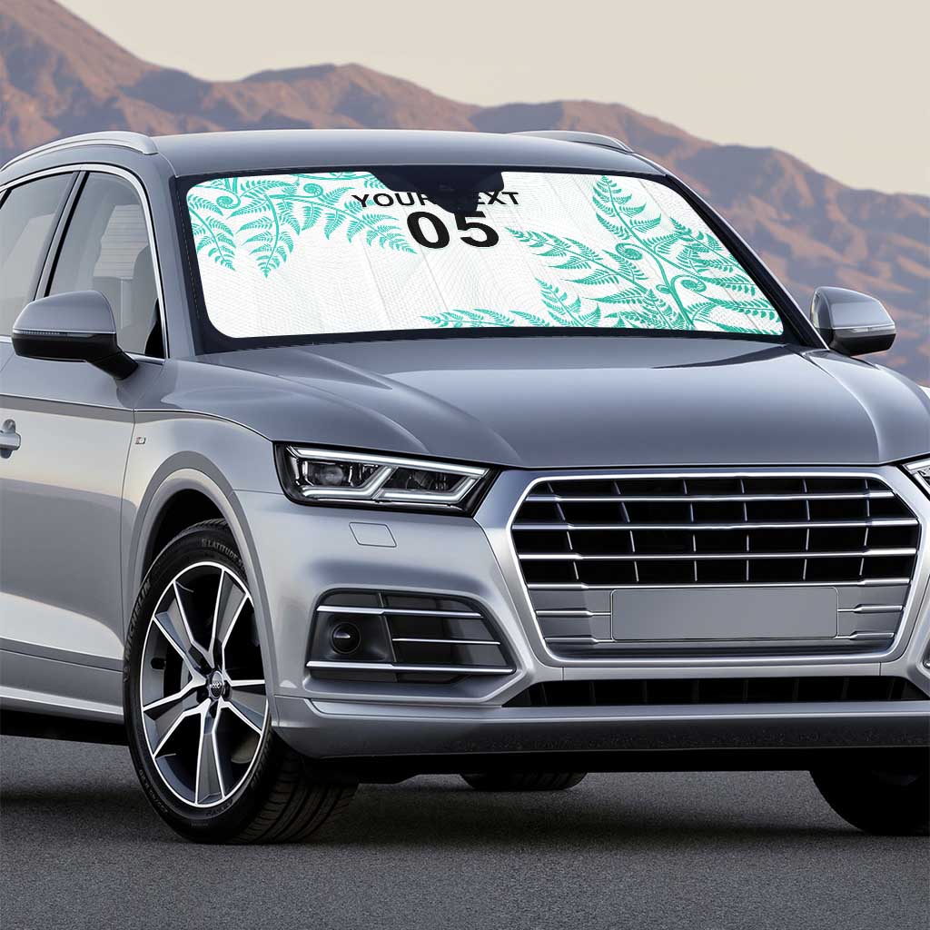 Custom New Zealand Football Auto Sun Shade Aotearoa Pride Aqua Version - Polynesian Pride