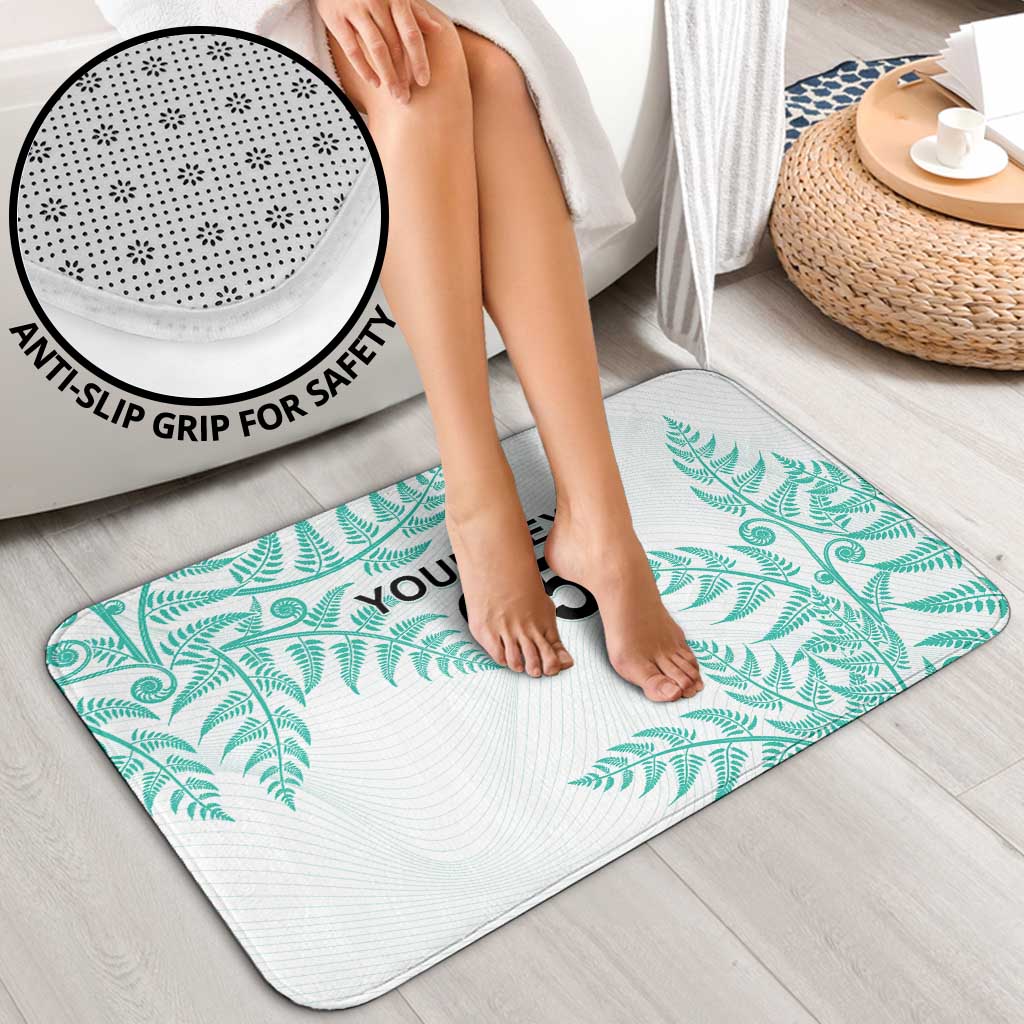 Custom New Zealand Football Bathroom Set Aotearoa Pride Aqua Version - Polynesian Pride