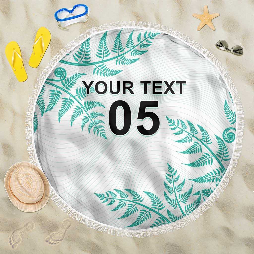 Custom New Zealand Football Beach Blanket Aotearoa Pride Aqua Version - Polynesian Pride