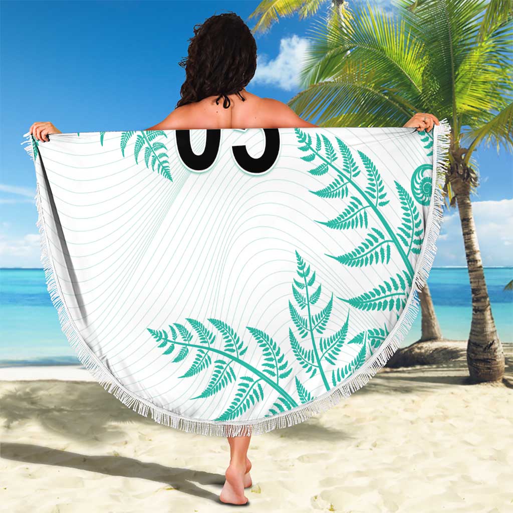 Custom New Zealand Football Beach Blanket Aotearoa Pride Aqua Version - Polynesian Pride