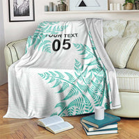 Custom New Zealand Football Blanket Aotearoa Pride Aqua Version - Polynesian Pride