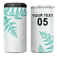 Custom New Zealand Football 4 in 1 Can Cooler Tumbler Aotearoa Pride Aqua Version - Polynesian Pride