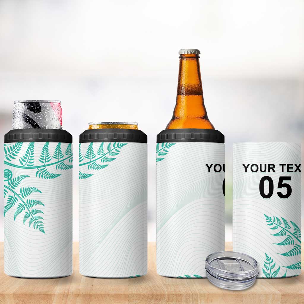 Custom New Zealand Football 4 in 1 Can Cooler Tumbler Aotearoa Pride Aqua Version - Polynesian Pride