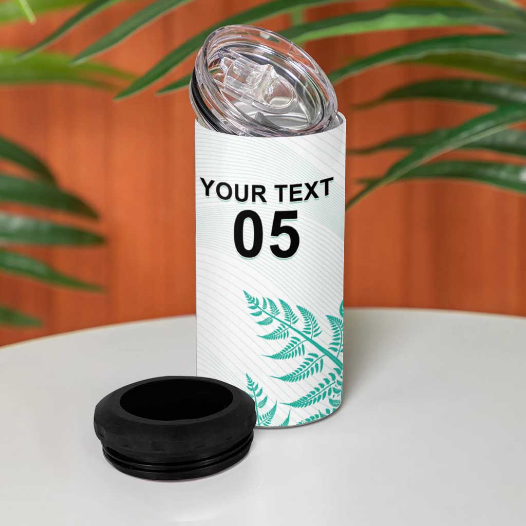 Custom New Zealand Football 4 in 1 Can Cooler Tumbler Aotearoa Pride Aqua Version - Polynesian Pride