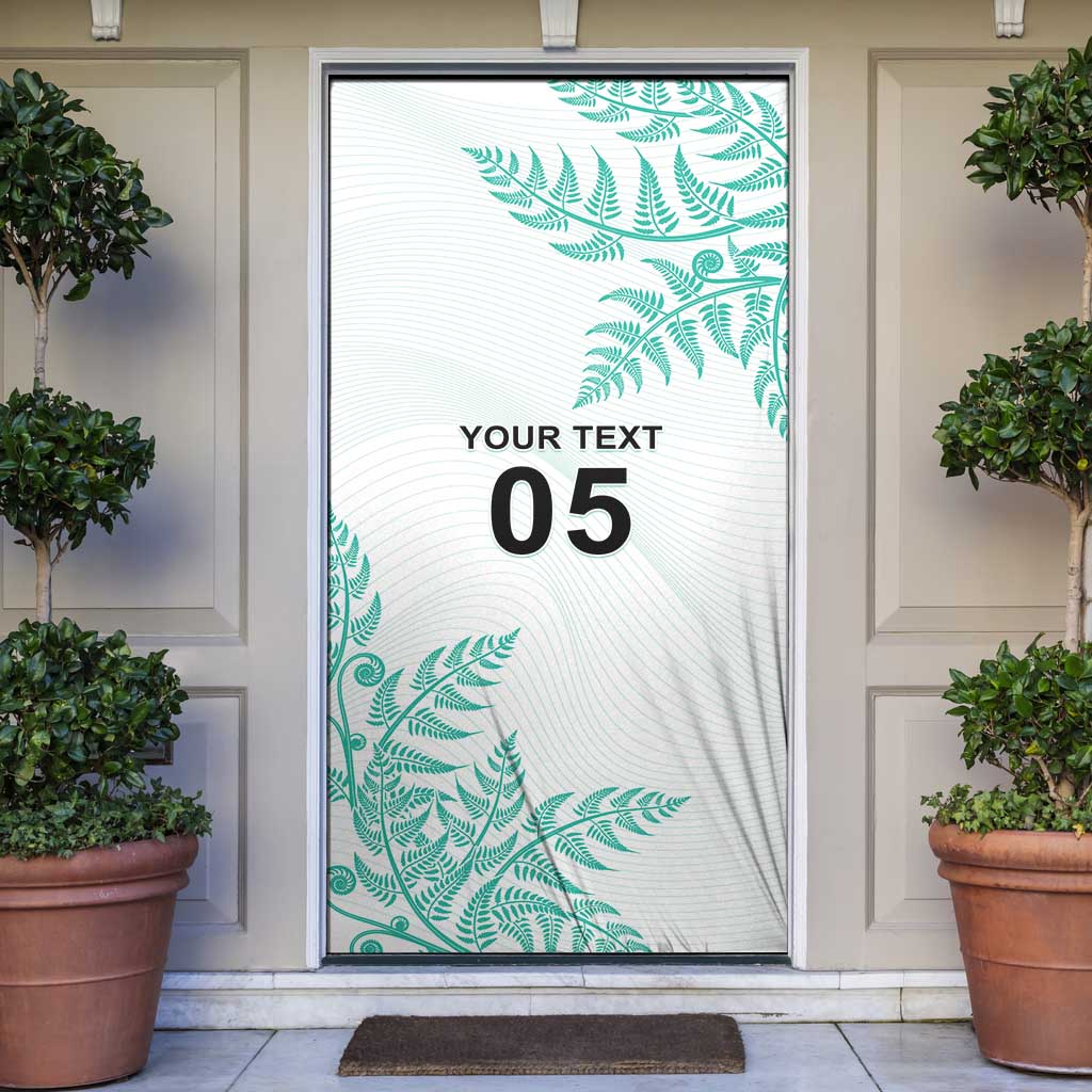 Custom New Zealand Football Door Cover Aotearoa Pride Aqua Version - Polynesian Pride