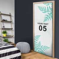 Custom New Zealand Football Door Cover Aotearoa Pride Aqua Version - Polynesian Pride