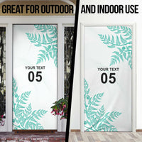 Custom New Zealand Football Door Cover Aotearoa Pride Aqua Version - Polynesian Pride