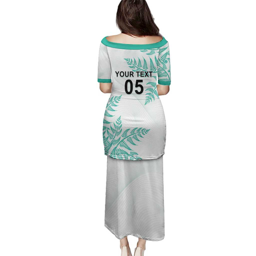 Custom New Zealand Football Family Matching Puletasi and Hawaiian Shirt Aotearoa Pride Aqua Version - Polynesian Pride