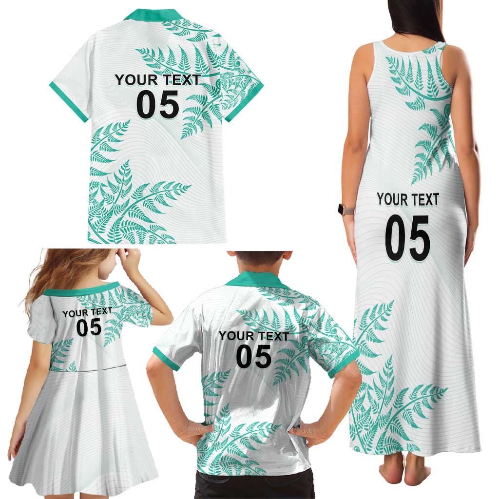 Custom New Zealand Football Family Matching Tank Maxi Dress and Hawaiian Shirt Aotearoa Pride Aqua Version - Polynesian Pride