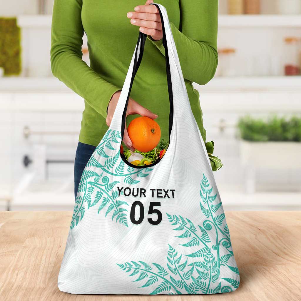 Custom New Zealand Football Grocery Bag Aotearoa Pride Aqua Version - Polynesian Pride
