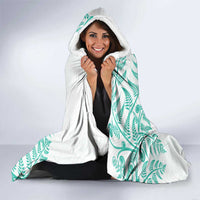 Custom New Zealand Football Hooded Blanket Aotearoa Pride Aqua Version - Polynesian Pride