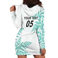 Custom New Zealand Football Hoodie Dress Aotearoa Pride Aqua Version - Polynesian Pride