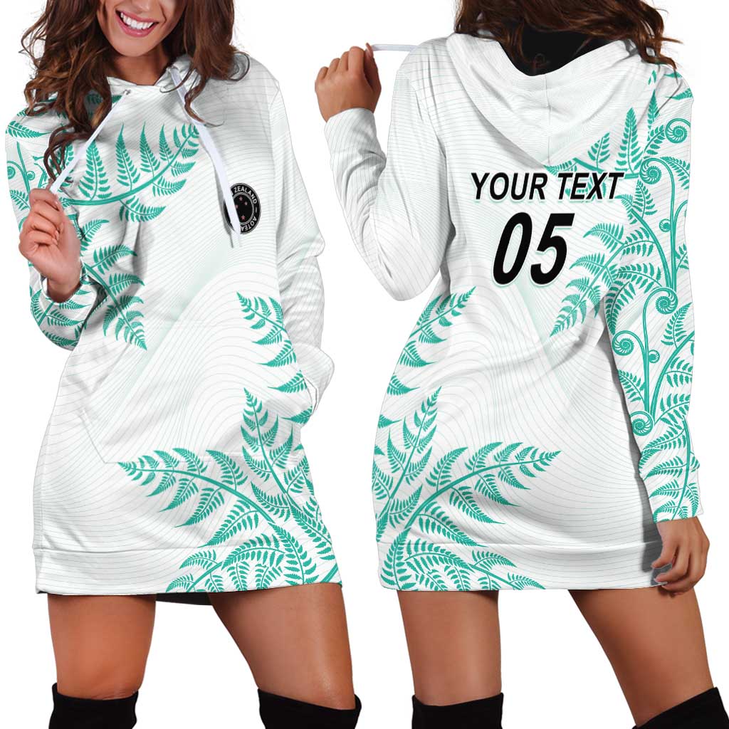 Custom New Zealand Football Hoodie Dress Aotearoa Pride Aqua Version - Polynesian Pride