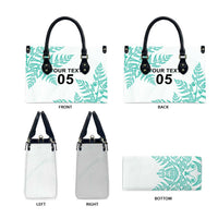 Custom New Zealand Football Leather Bag Aotearoa Pride Aqua Version - Polynesian Pride