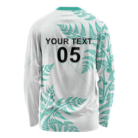 Custom New Zealand Football Long Sleeve Shirt Aotearoa Pride Aqua Version - Polynesian Pride