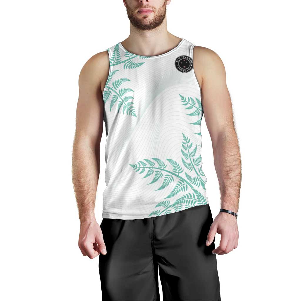 Custom New Zealand Football Men Tank Top Aotearoa Pride Aqua Version - Polynesian Pride