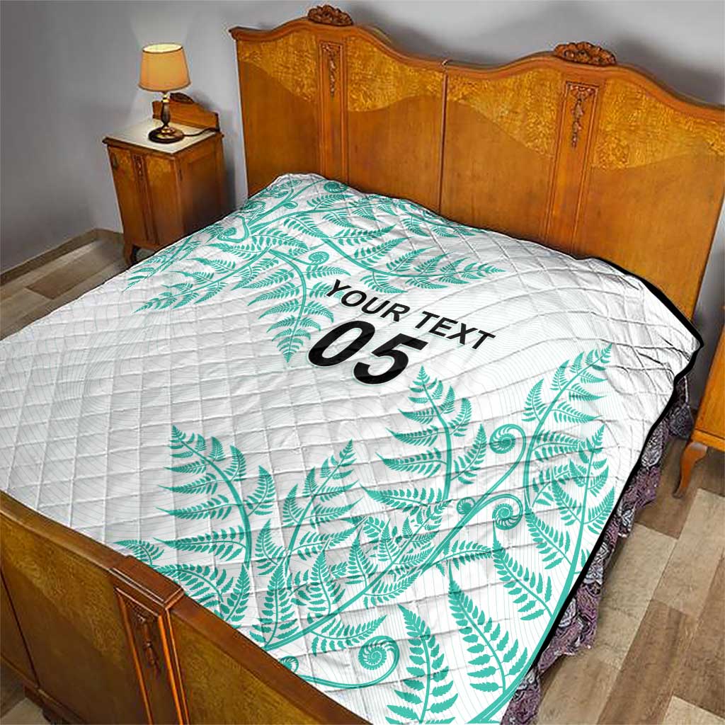 Custom New Zealand Football Quilt Aotearoa Pride Aqua Version - Polynesian Pride