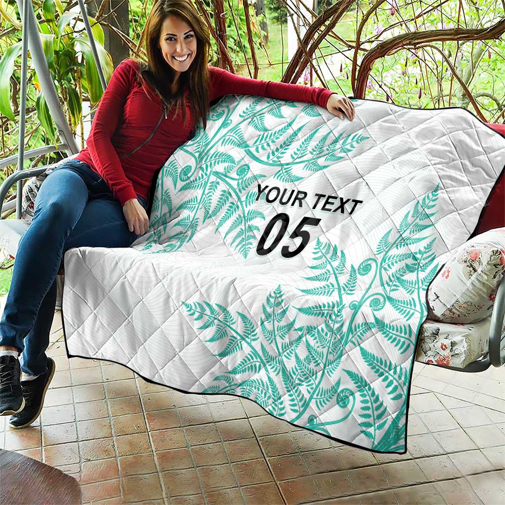 Custom New Zealand Football Quilt Aotearoa Pride Aqua Version - Polynesian Pride