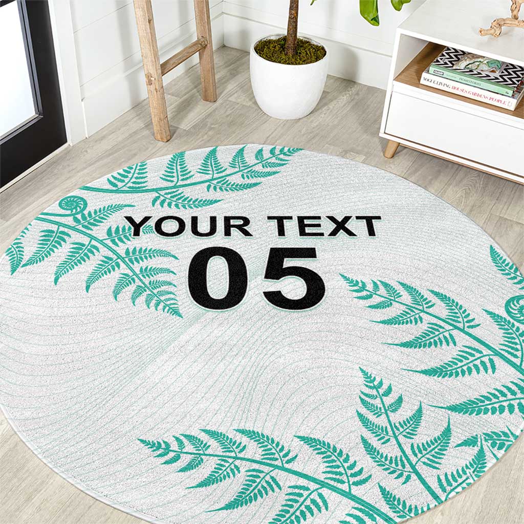 Custom New Zealand Football Round Carpet Aotearoa Pride Aqua Version - Polynesian Pride