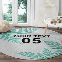 Custom New Zealand Football Round Carpet Aotearoa Pride Aqua Version - Polynesian Pride