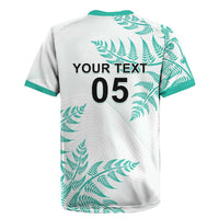 Custom New Zealand Football Rugby Jersey Aotearoa Pride Aqua Version - Polynesian Pride