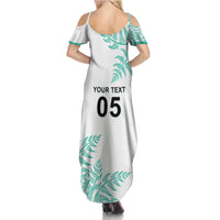 Custom New Zealand Football Summer Maxi Dress Aotearoa Pride Aqua Version - Polynesian Pride