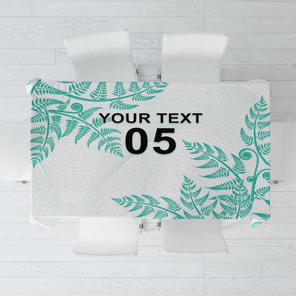 Custom New Zealand Football Tablecloth Aotearoa Pride Aqua Version - Polynesian Pride