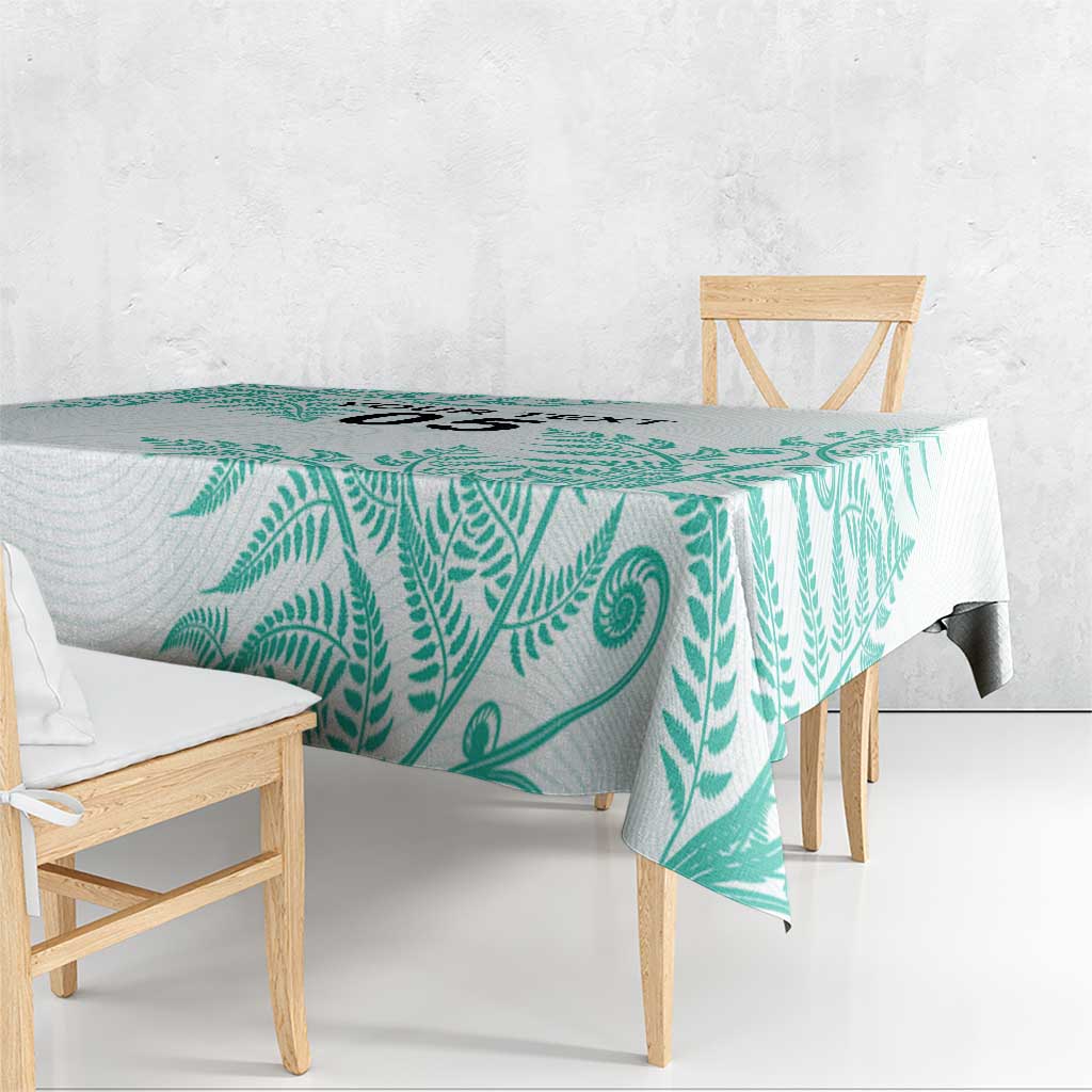 Custom New Zealand Football Tablecloth Aotearoa Pride Aqua Version - Polynesian Pride
