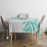 Custom New Zealand Football Tablecloth Aotearoa Pride Aqua Version - Polynesian Pride