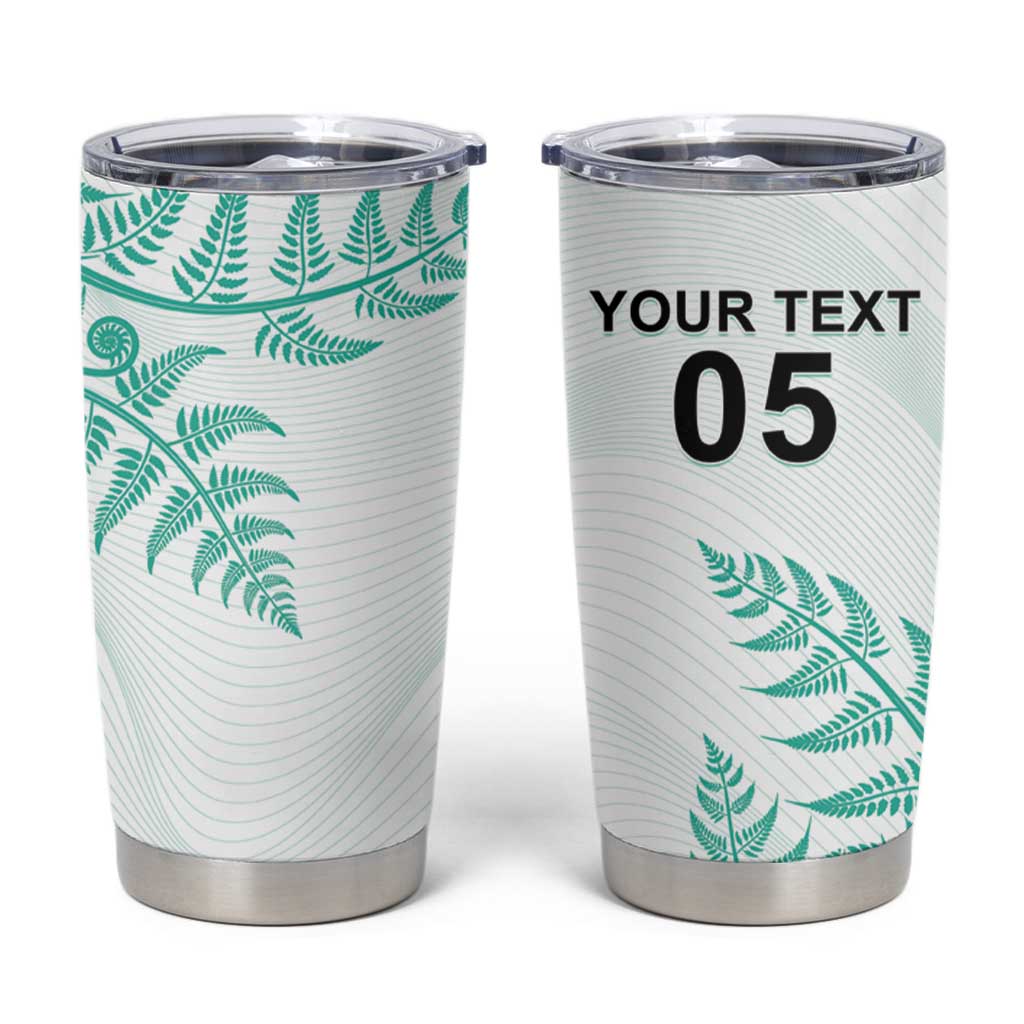 Custom New Zealand Football Tumbler Cup Aotearoa Pride Aqua Version - Polynesian Pride