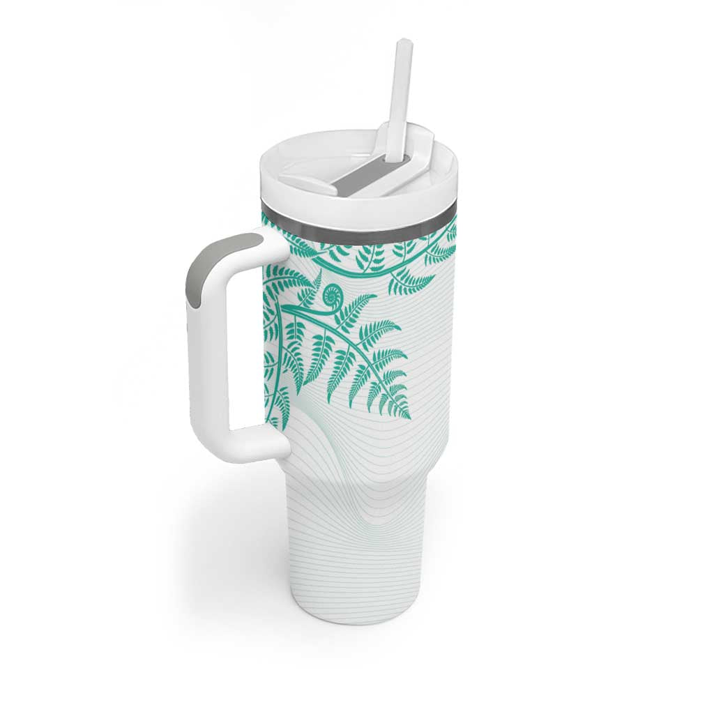 Custom New Zealand Football Tumbler With Handle Aotearoa Pride Aqua Version - Polynesian Pride