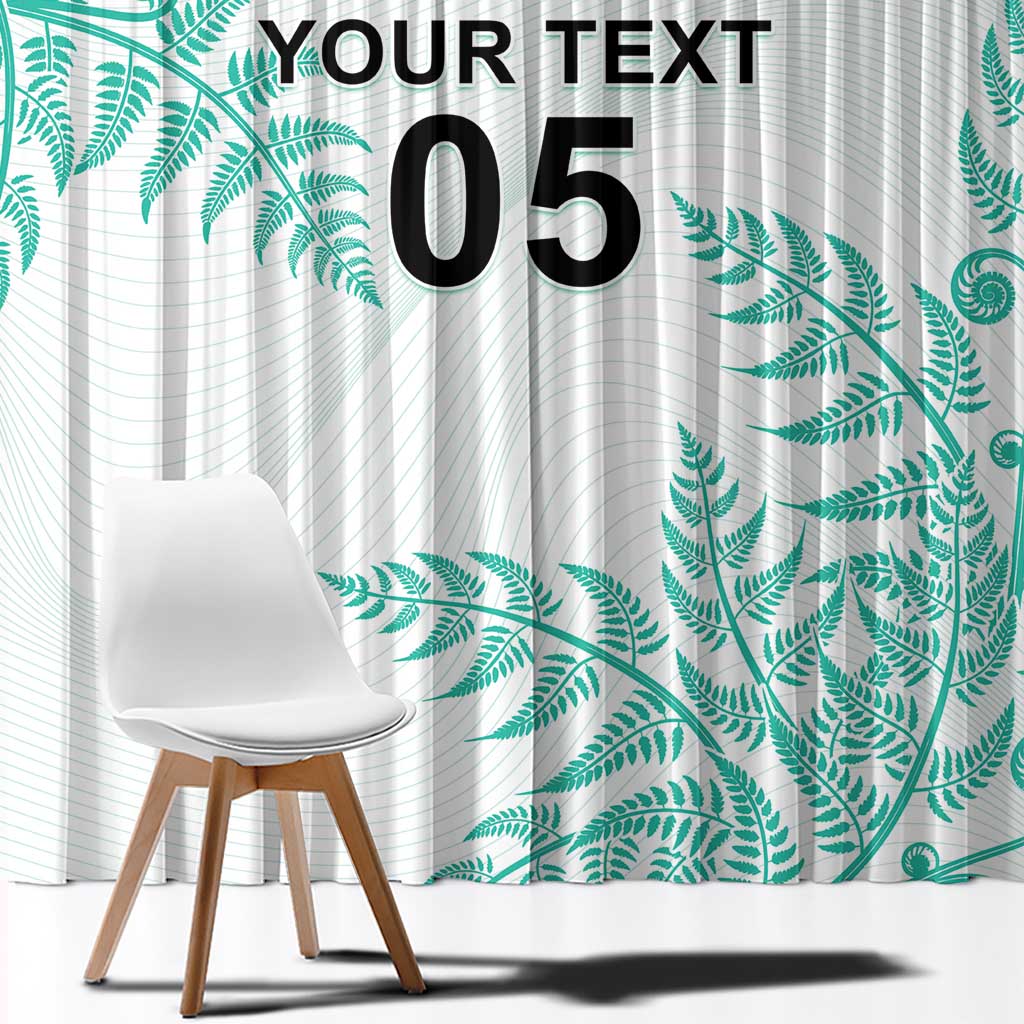 Custom New Zealand Football Window Curtain Aotearoa Pride Aqua Version - Polynesian Pride