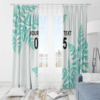 Custom New Zealand Football Window Curtain Aotearoa Pride Aqua Version - Polynesian Pride