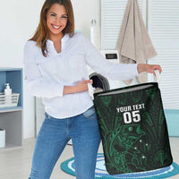 Custom New Zealand Fishing Laundry Basket Maori Tribal Pattern - Polynesian Pride