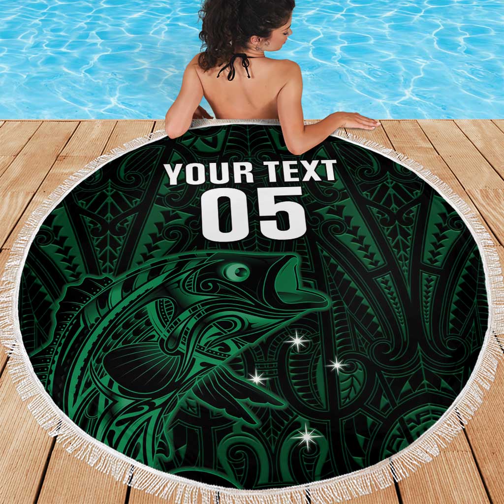 Custom New Zealand Fishing Beach Blanket Maori Tribal Pattern - Polynesian Pride