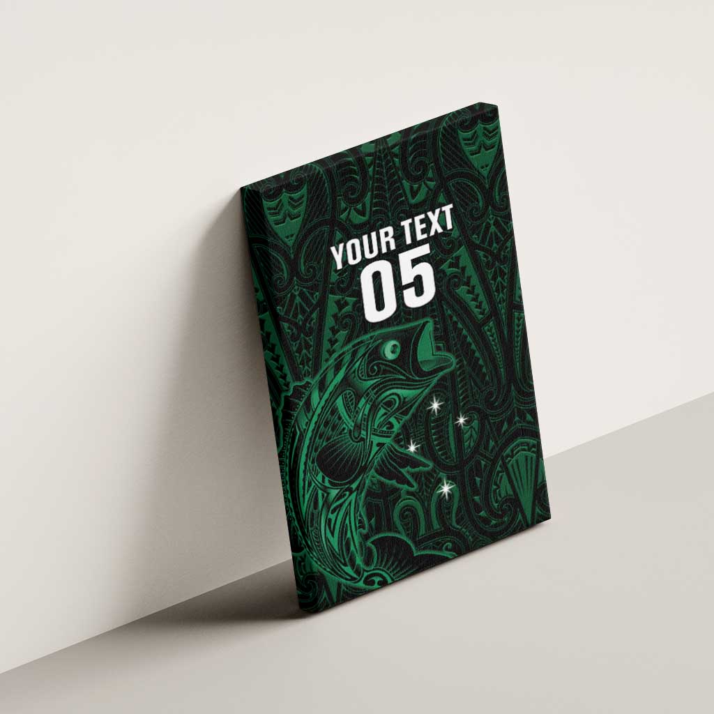 Custom New Zealand Fishing Canvas Wall Art Maori Tribal Pattern - Polynesian Pride