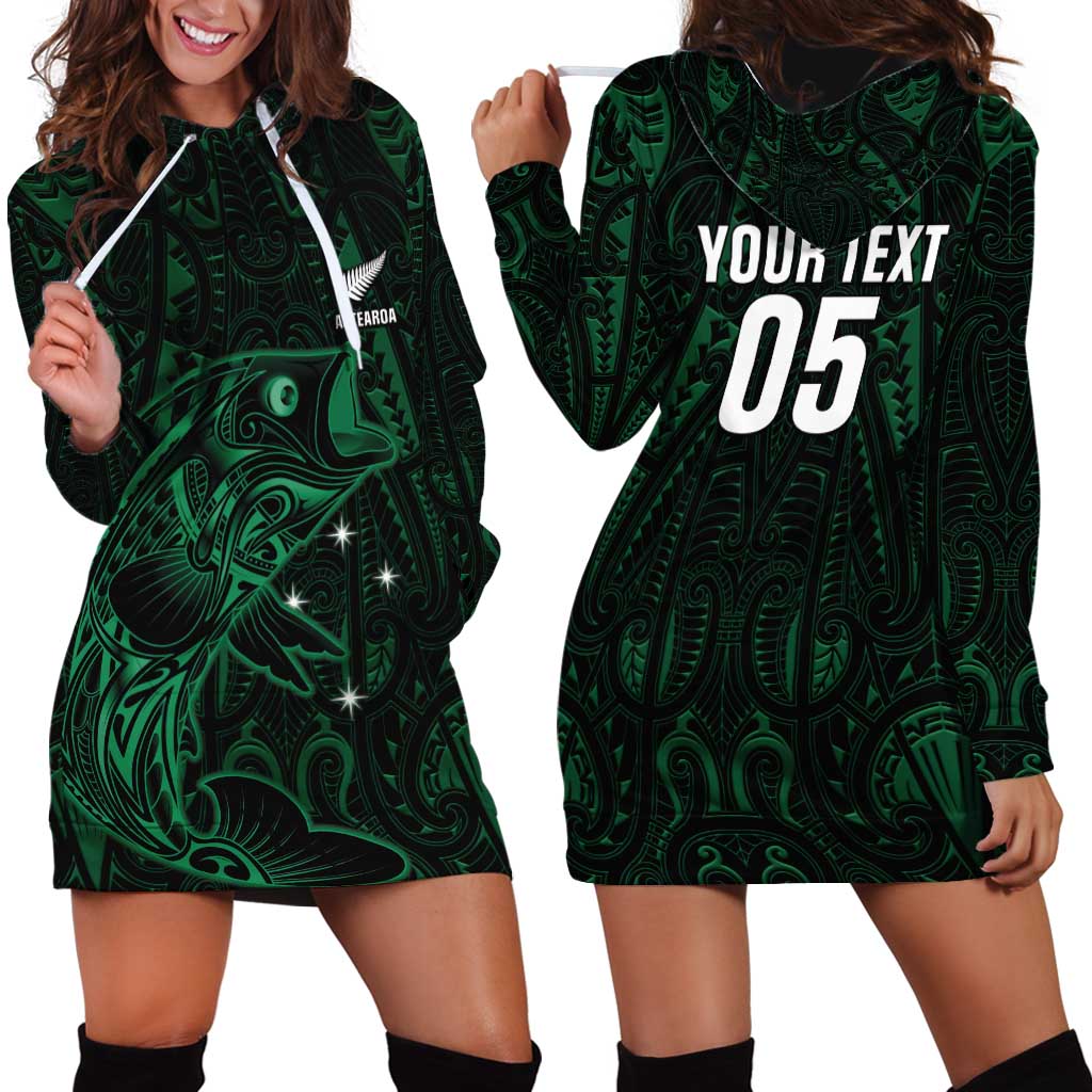 Custom New Zealand Fishing Hoodie Dress Maori Tribal Pattern - Polynesian Pride