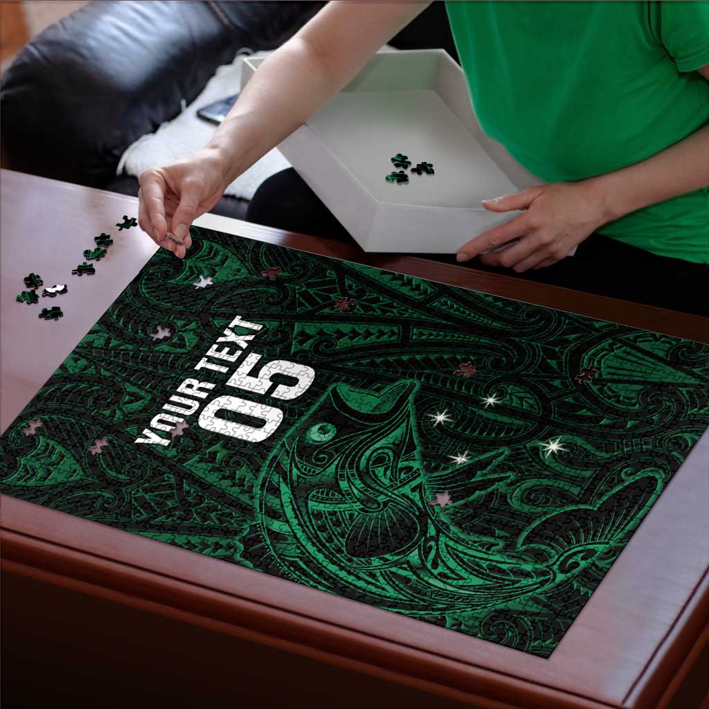 Custom New Zealand Fishing Puzzle Maori Tribal Pattern - Polynesian Pride