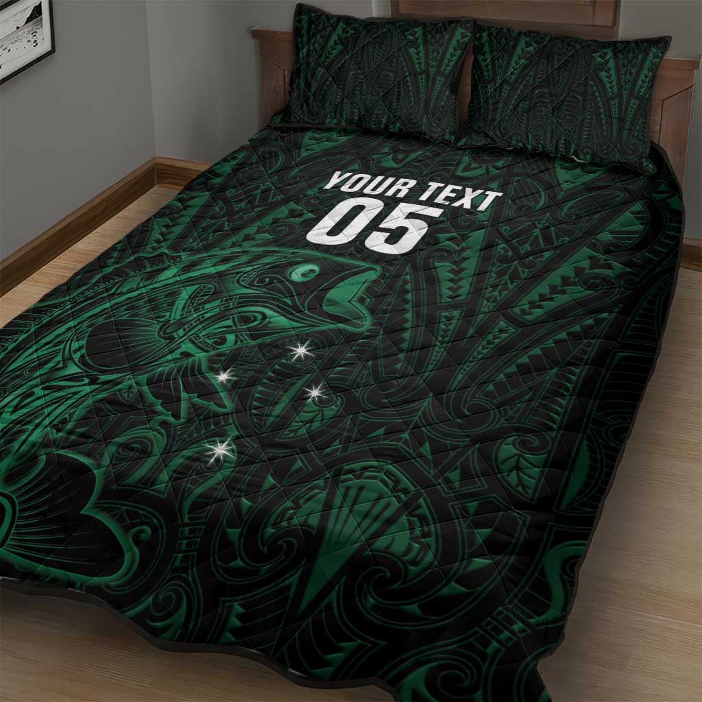 Custom New Zealand Fishing Quilt Bed Set Maori Tribal Pattern - Polynesian Pride
