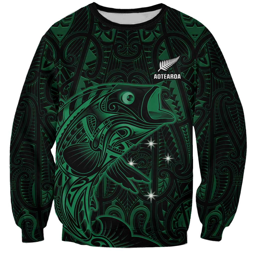 Custom New Zealand Fishing Sweatshirt Maori Tribal Pattern - Polynesian Pride