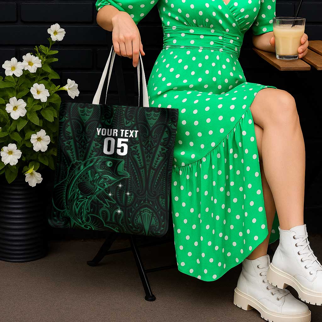 Custom New Zealand Fishing Tote Bag Maori Tribal Pattern - Polynesian Pride