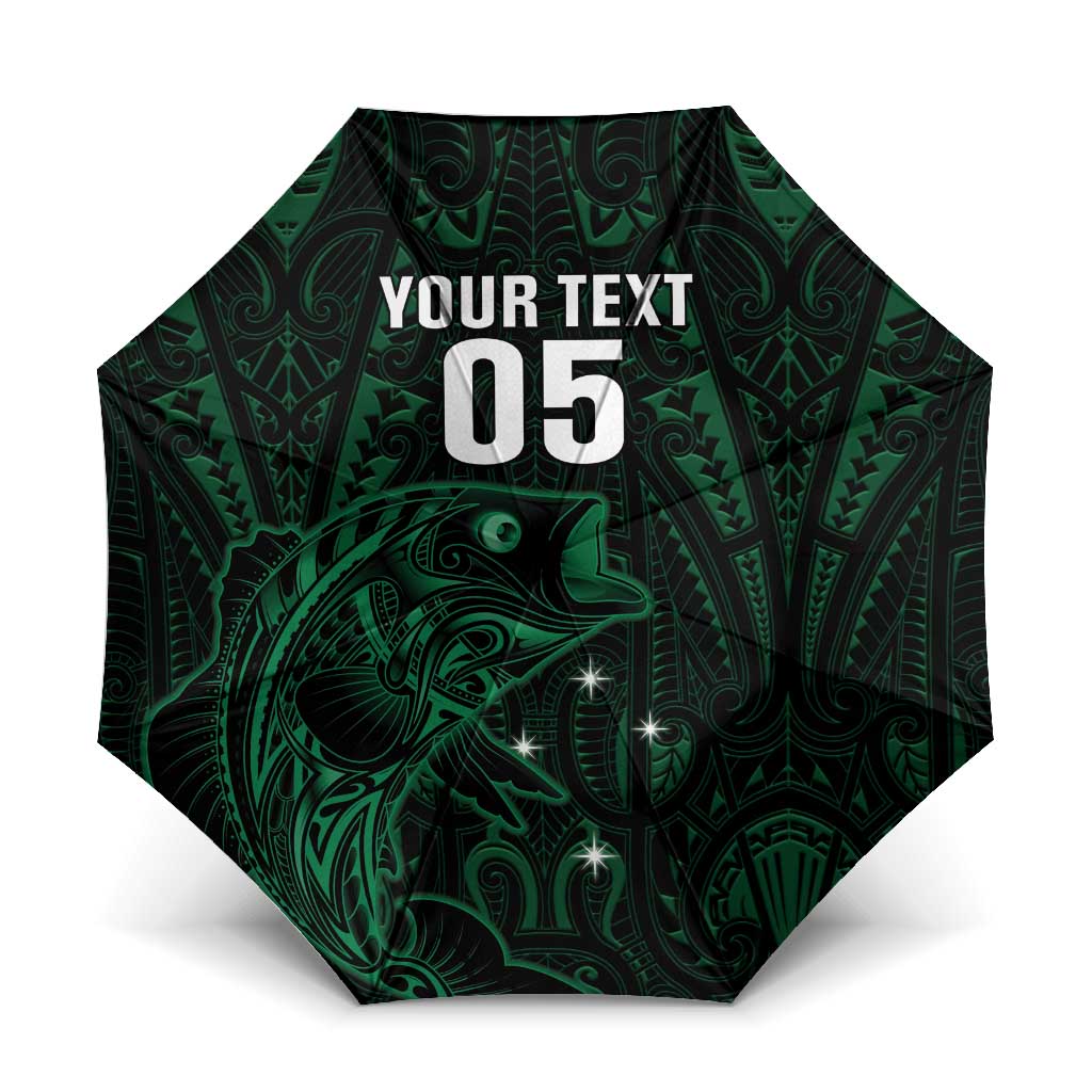 Custom New Zealand Fishing Umbrella Maori Tribal Pattern - Polynesian Pride