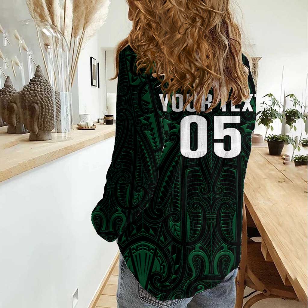 Custom New Zealand Fishing Women Casual Shirt Maori Tribal Pattern - Polynesian Pride