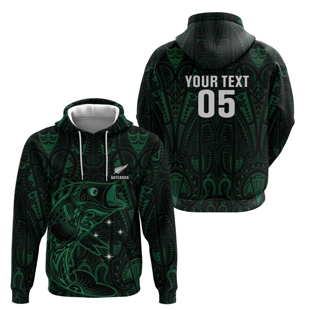 Custom New Zealand Fishing Zip Hoodie Maori Tribal Pattern - Polynesian Pride