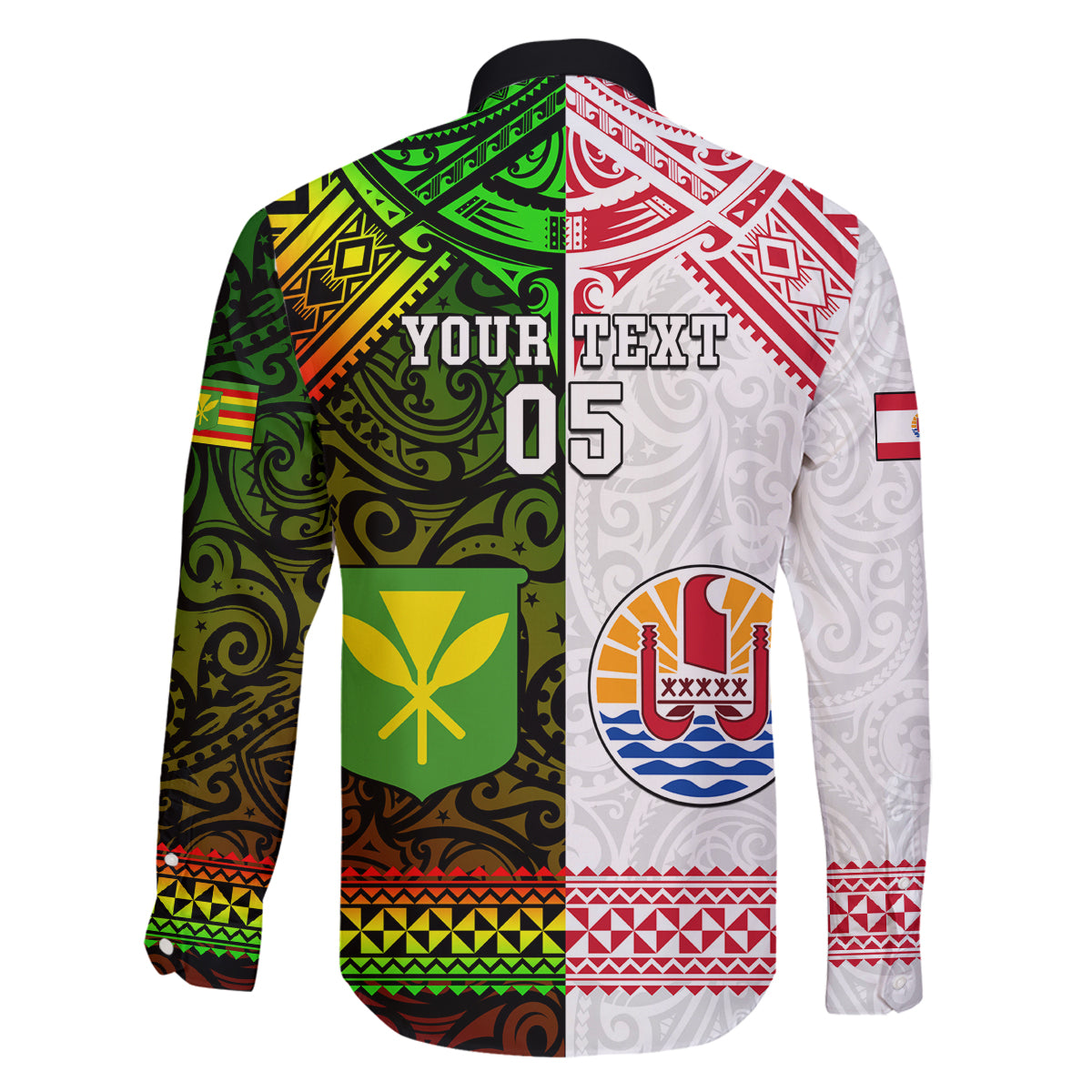 Custom Hawaii And Tahiti Family Matching Puletasi and Hawaiian Shirt Coat Of Arms Polynesian Pattern LT05 - Polynesian Pride