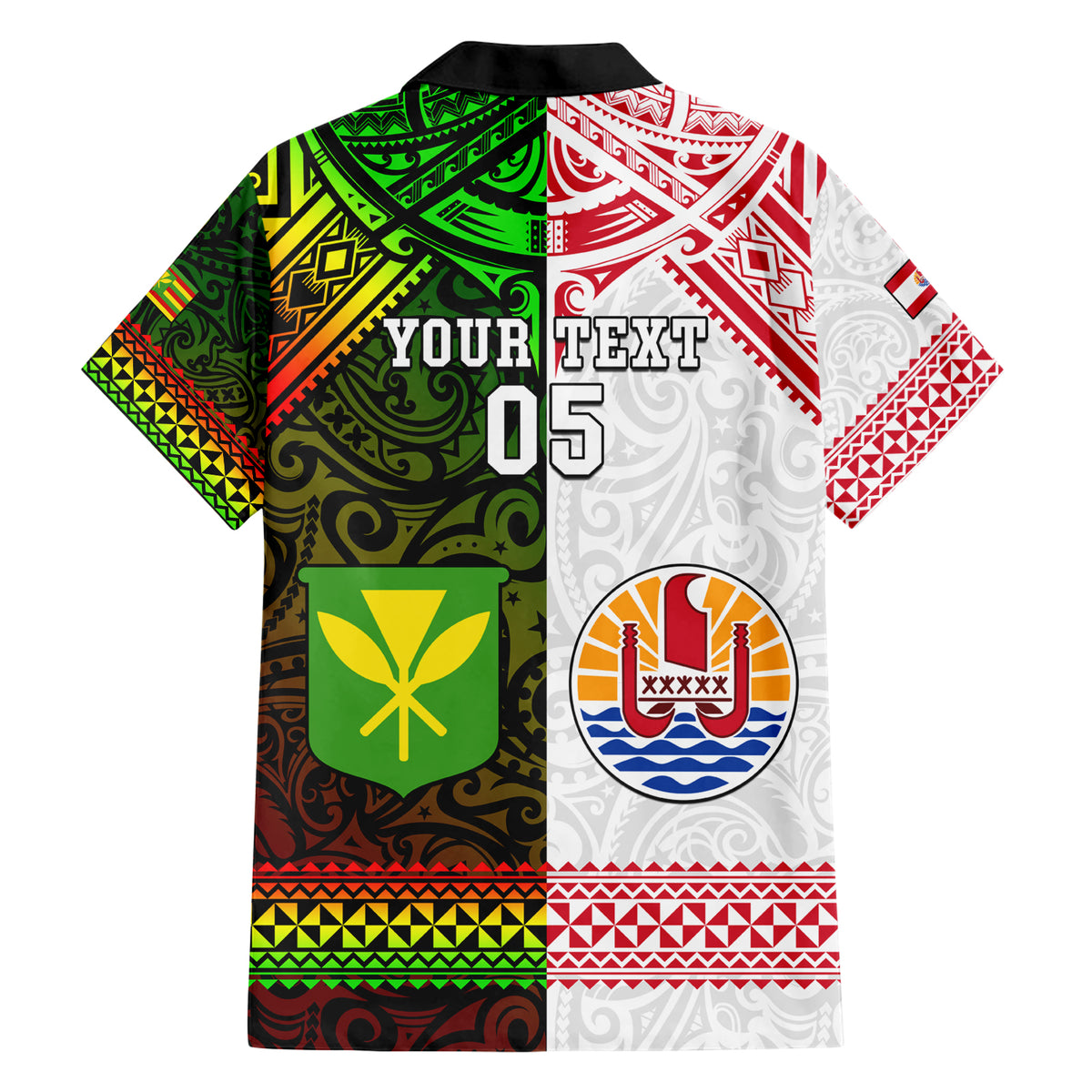 Custom Hawaii And Tahiti Family Matching Short Sleeve Bodycon Dress and Hawaiian Shirt Coat Of Arms Polynesian Pattern LT05 - Polynesian Pride