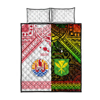 Hawaii And Tahiti Quilt Bed Set Coat Of Arms Polynesian Pattern LT05 - Polynesian Pride